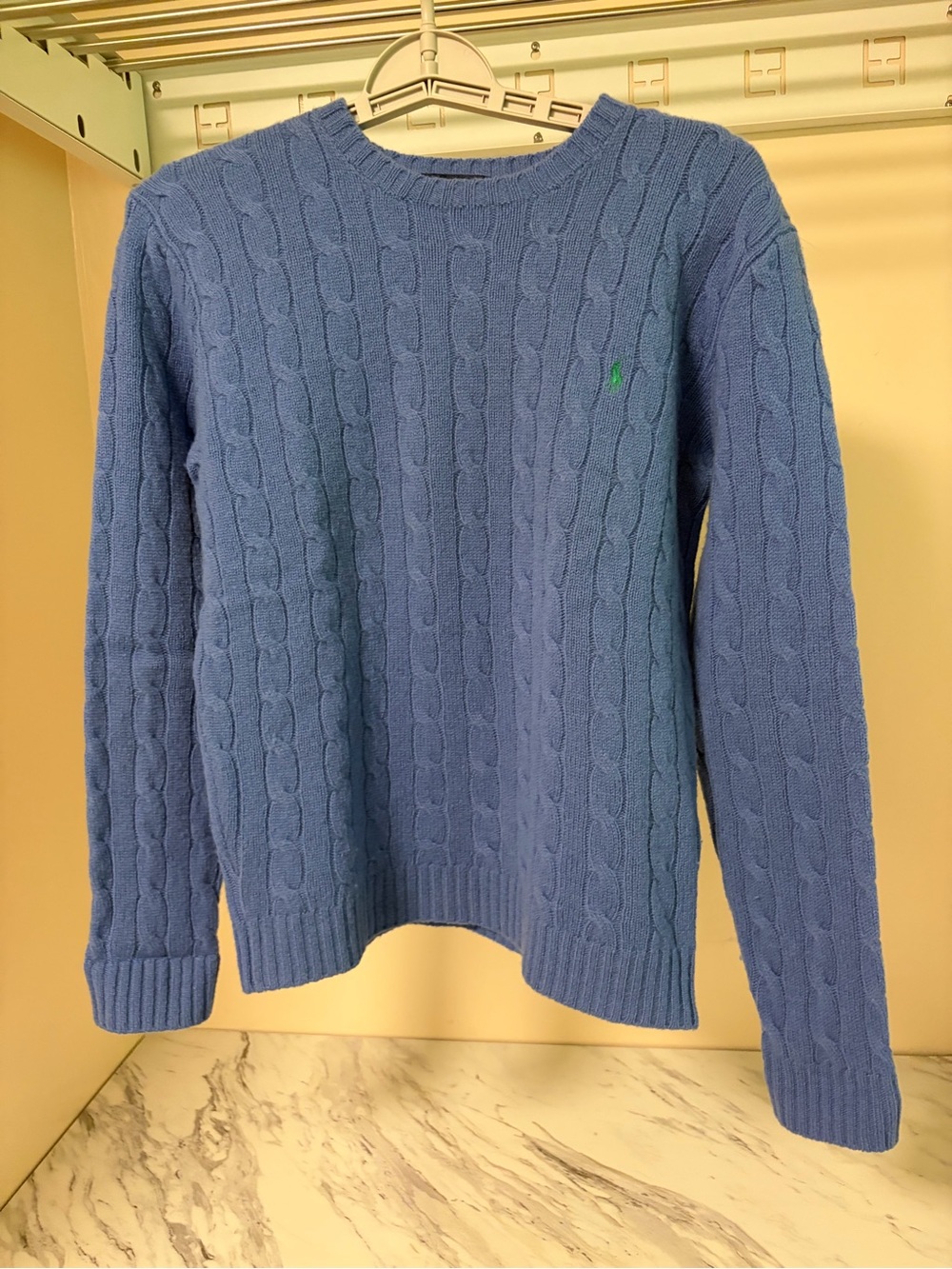 Vintage Ralph Lauren Sport 100% Lambswool Cable Knit Crewneck Sweater